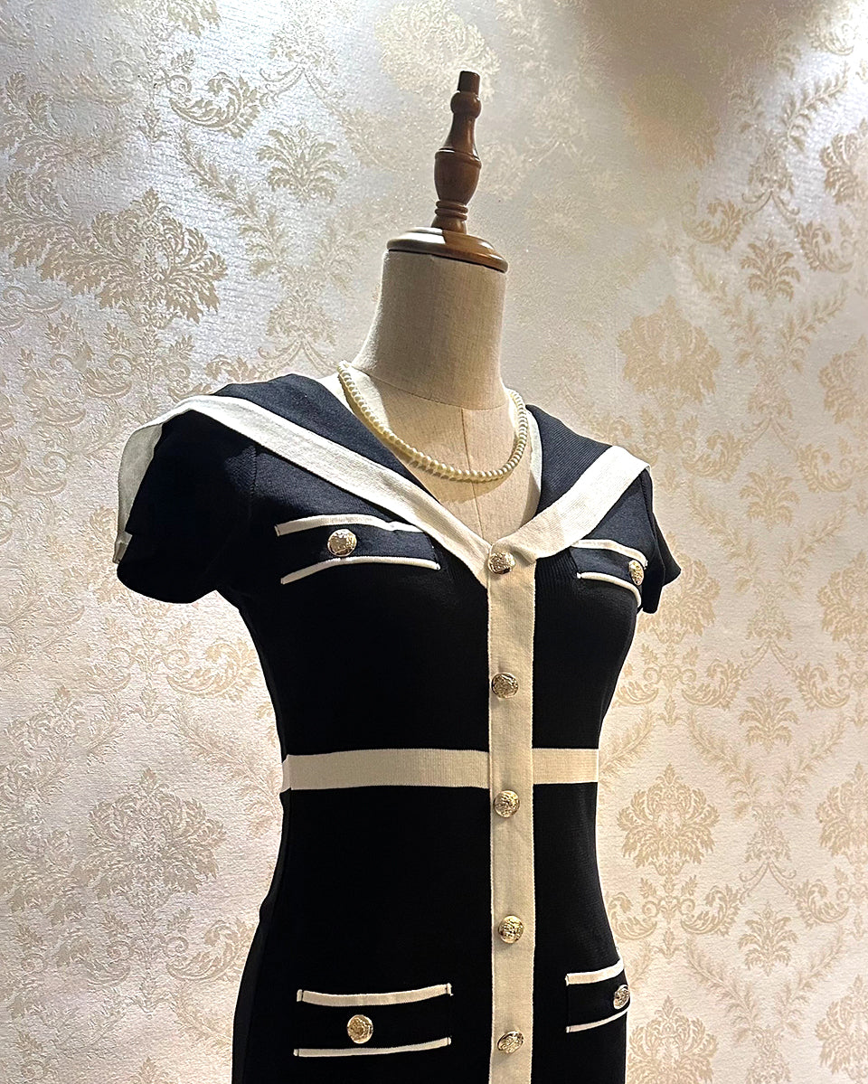 Classic knitted cape style bodycon dress