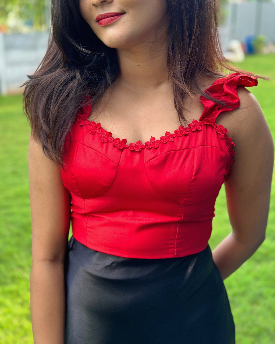 Rosalie Shoulder Ruffle Top