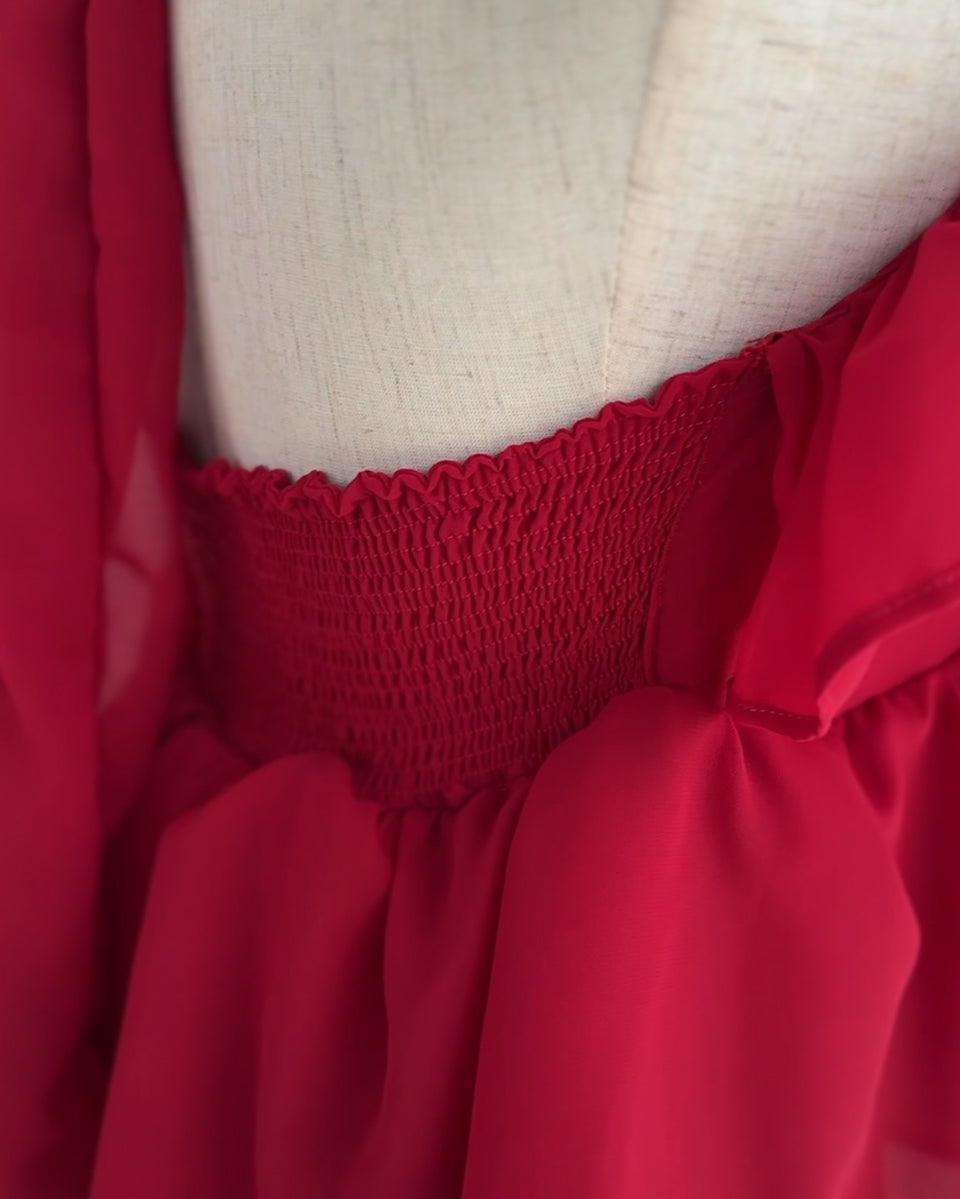 Blair Ruffle top - Red