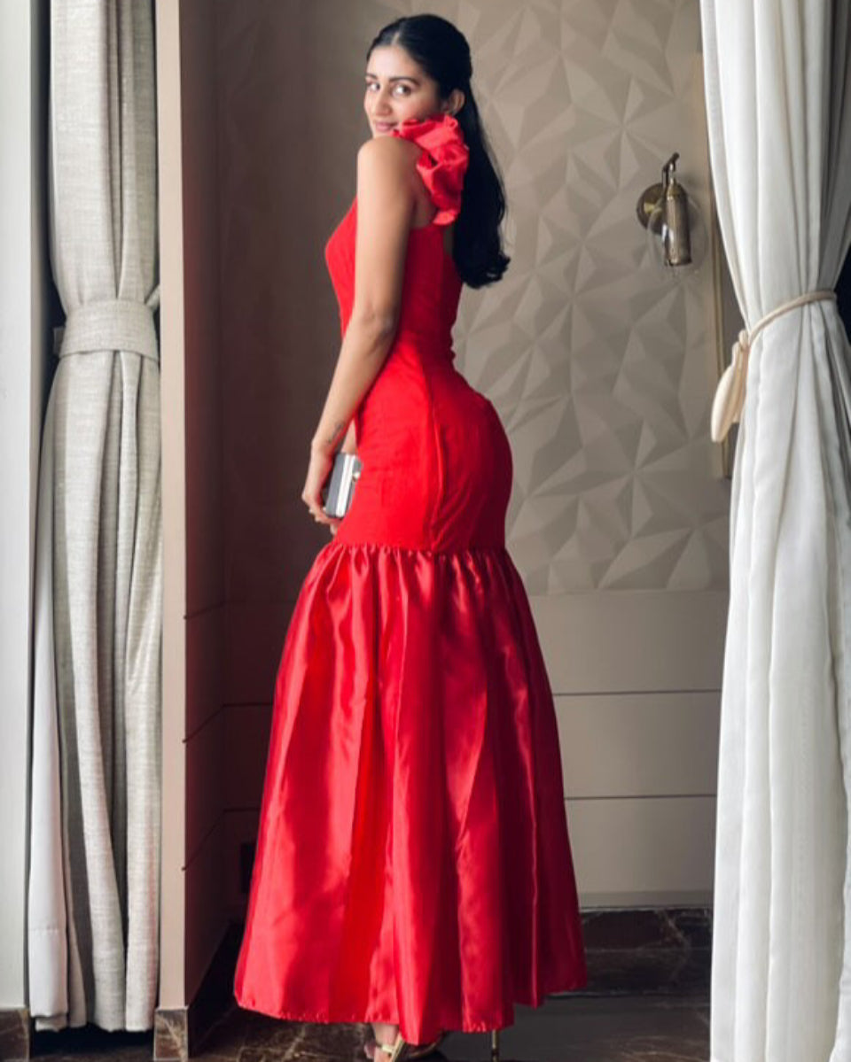 Avery Scarlet Ruffle Dress