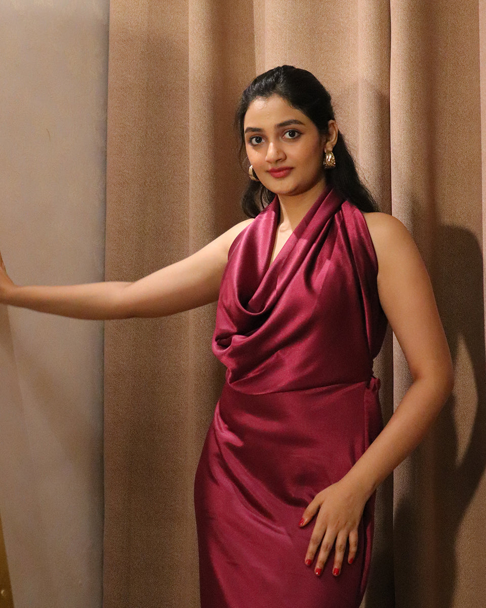 Charlotte Plum Silk Dress
