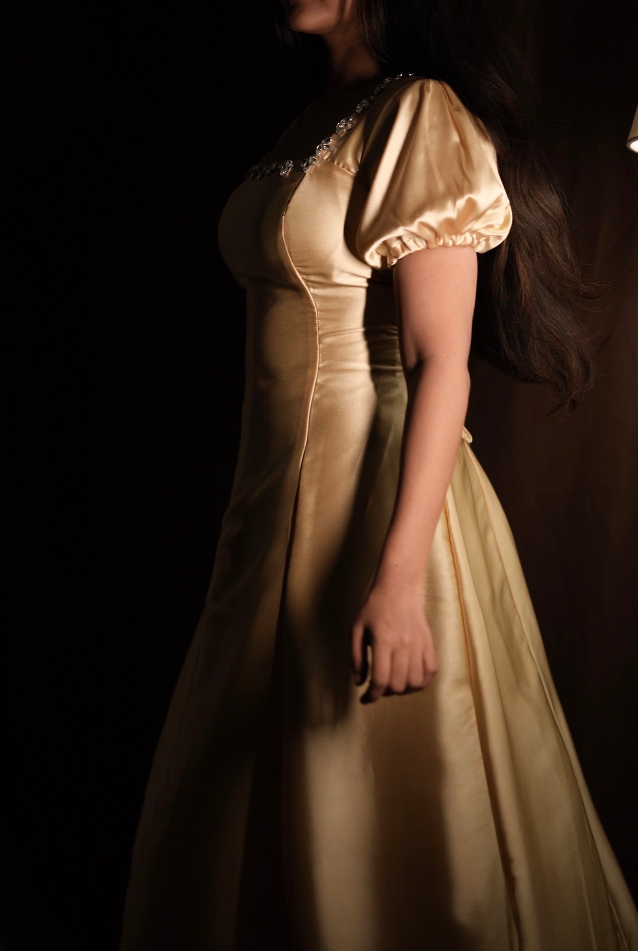 Sia Embellished Satin Gown
