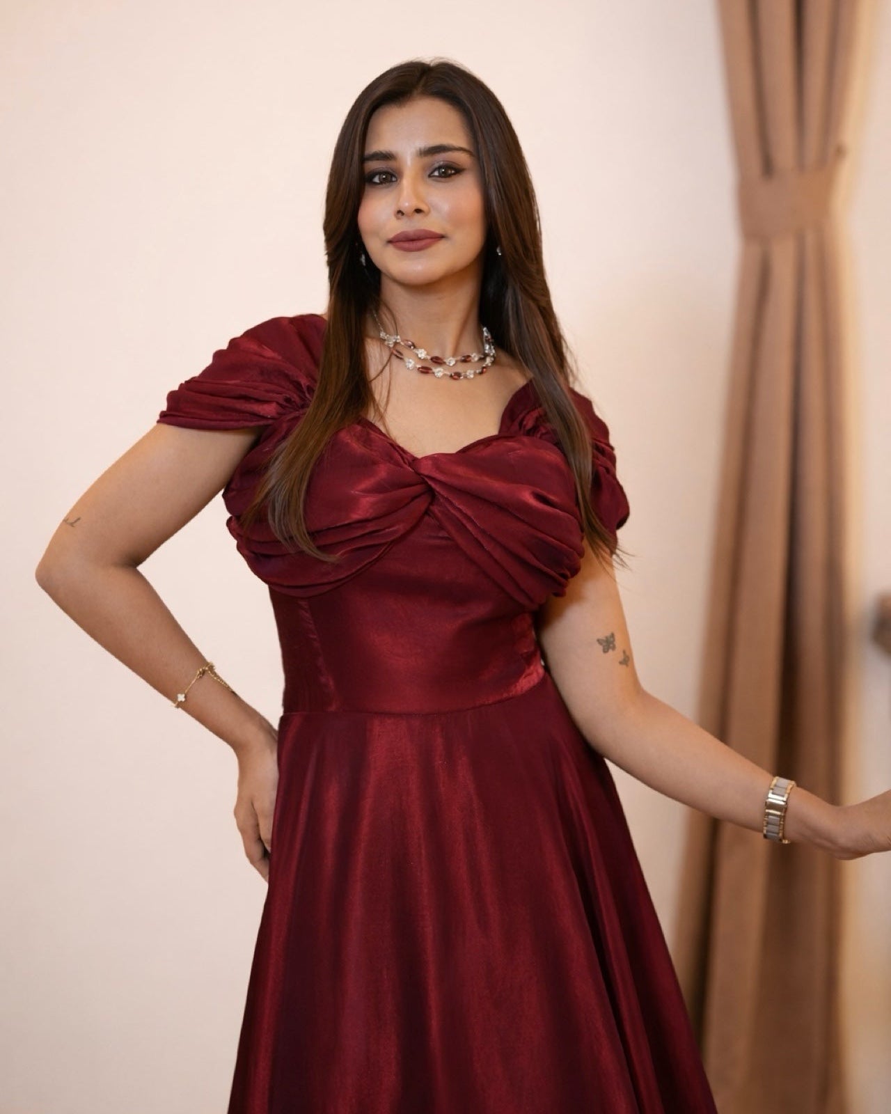 Midnight Muse Dress (Deep Red) – Pearloze.com