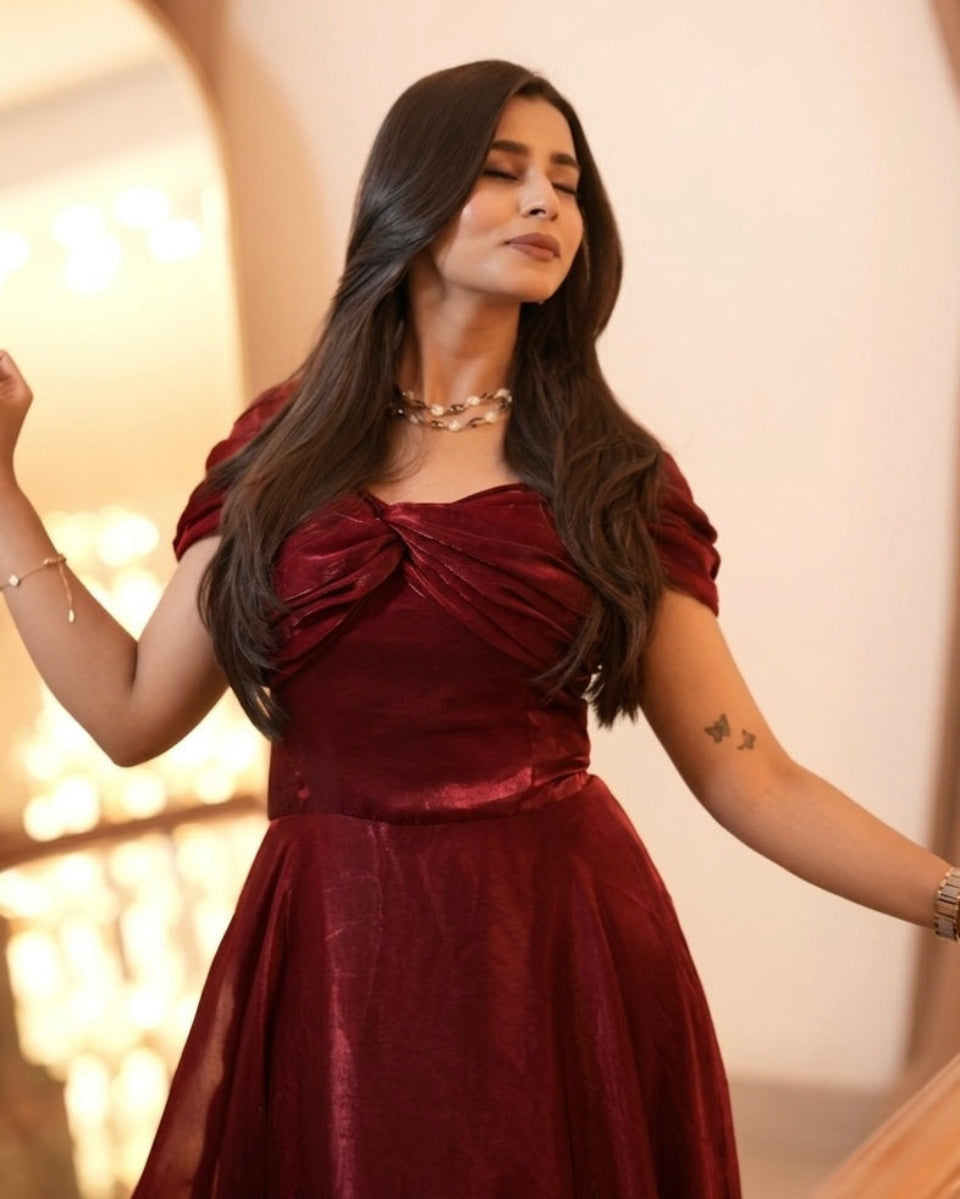 Midnight Muse Dress (Deep Red)