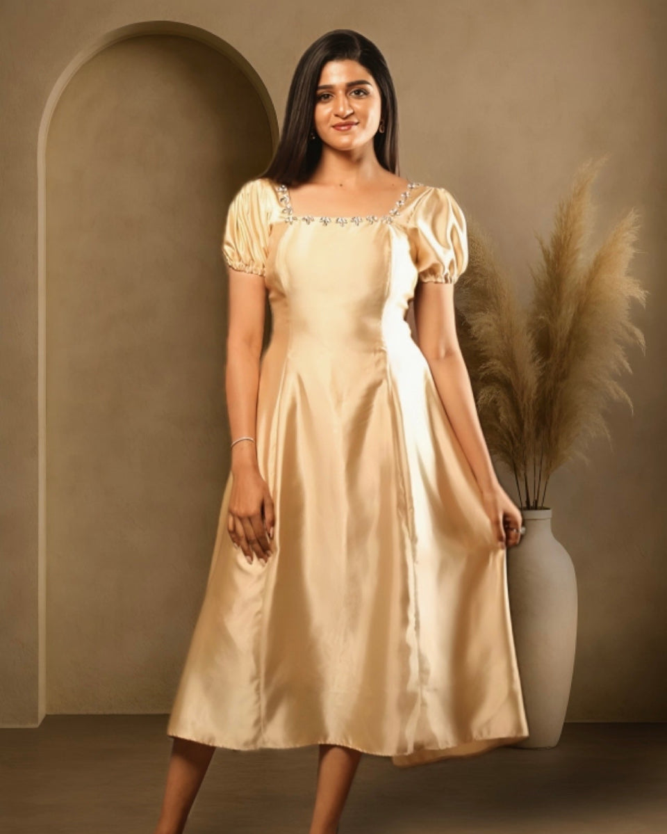 Sia Embellished Satin Gown